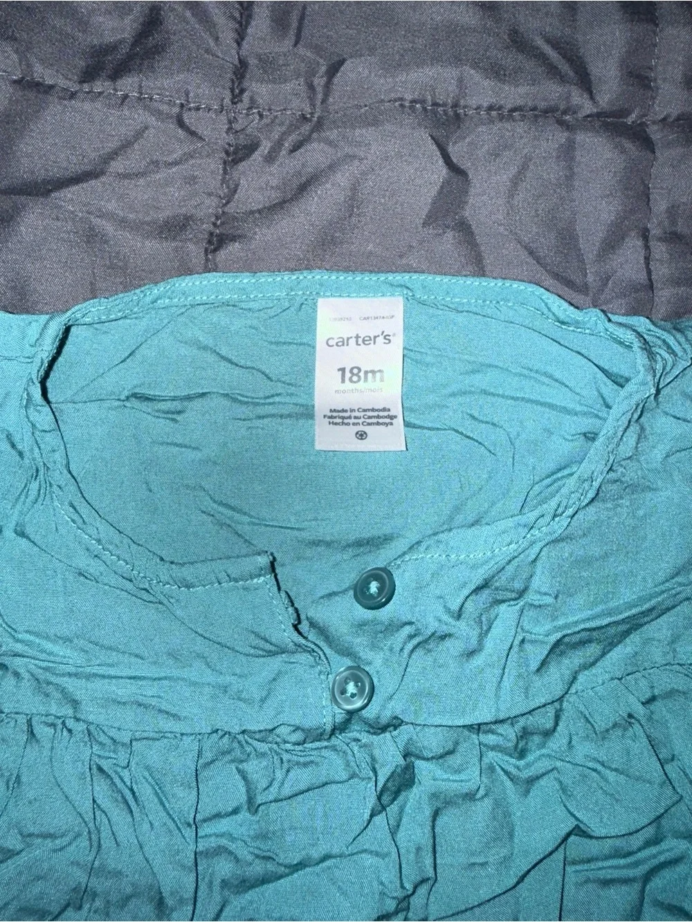 Carter's Toddler Aqua Long Sleeve Ruffle Top